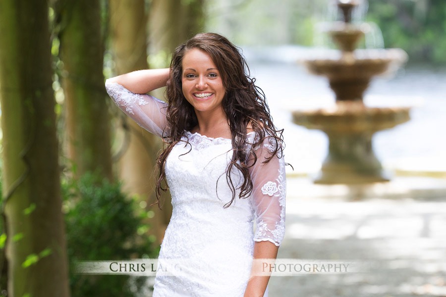 Bridal Portrait at Airlie Gardens in Wilmington NC